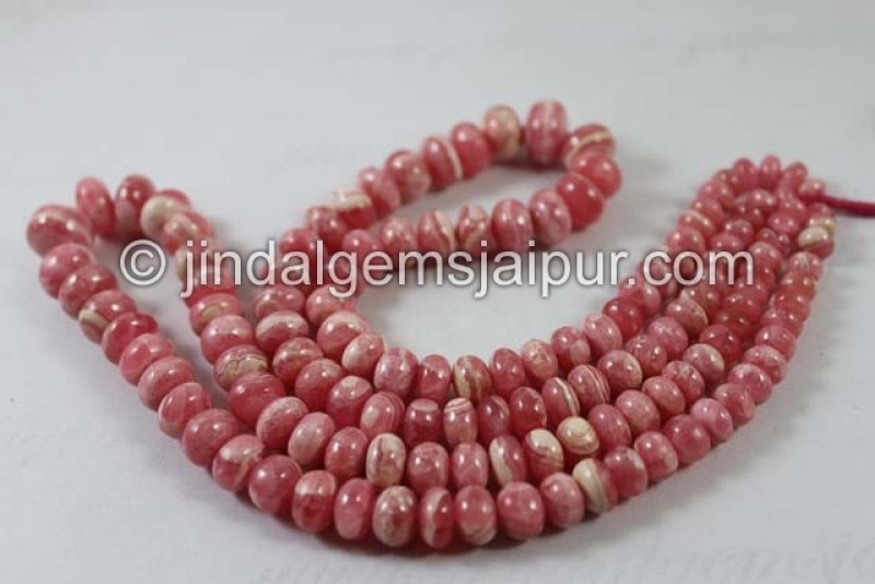 Rhodochrosite Smooth Roundelle Beads